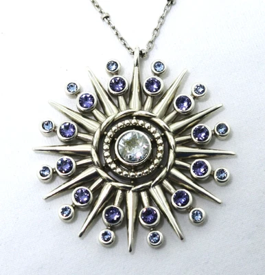 Colar Brighton HALO ICE RADIANT NOVO COM ETIQUETAS US$ 88 roxo tanzanita azul e cristal transparente - Imagem 1 de 3