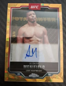 2025 Topps UFC Chrome Sapphire Alonzo Menifield GOLD AUTO /50 - Picture 1 of 2