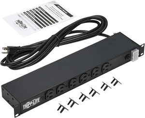 Tripp Lite Power Strip Rackmount Metal 120V 5-20R 12 Outlet 15' Cord RS-1215-20 - Picture 1 of 2