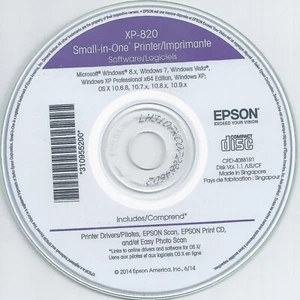 Epson XP-820 BackUP Software for printer - Picture 1 of 1