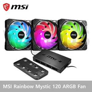 MSI Rainbow Mystic 120 ARGB Lüfter 3er Pack mit Controller adressierbar RGB Effekt_ - Bild 1 von 3