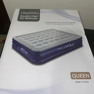 OLARHIKE Double Size High Air Mattress In Black (80" x 60" 18") QUEEN SIZE - Picture 1 of 5