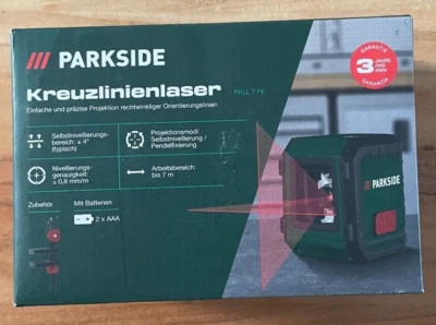 Kreuzlinienlaser Parkside PKLL7F,  Projektion rechtwinkliger Orientierungslinien - Bild 1 von 4