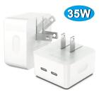 35W Dual Usb Type C Wall Fast Charger Adapter New For Motorola Moto G Play 2023