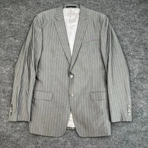 Versace Collection Men’s EU 50 US 40 Grey Striped Blazer Jacket Cotton Silk - Picture 1 of 17
