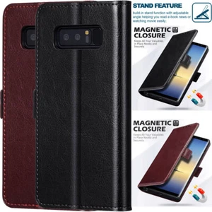 For Samsung Galaxy Note8 PU Leather Kickstand Case Card Pocket Wallet Flip Cover - Picture 1 of 29