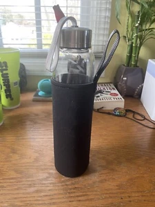 Luxury Healing Chakra Gemstone Infused Glass Water Bottle - Picture 1 of 2