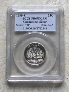 1999-S Connecticut Silver State Quarter PCGS PR69DCAM Coin - Picture 1 of 4