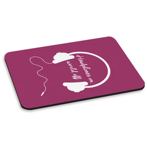 Casque On World Off Citation Violet Musique Tapis De Souris PC Ordinateur - Photo 1/1