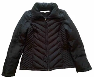 Kenneth Cole Reaction Puffer Jacket Womens Small Black Down & Feather Fill Coat - Picture 1 of 14