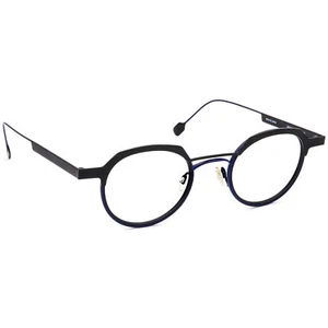 Anne Et Valentin Eyeglasses Rebuild 9C38 Titanium Black/Blue Round 45[]23 140 - Picture 1 of 6