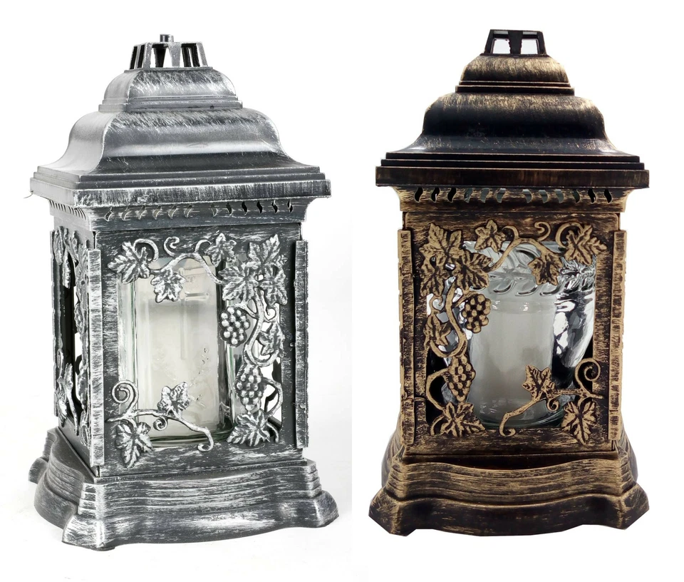 Grablaterne mit Öllicht 26cm Grabschmuck Grabkerze Grablicht Friedhofskerze Deko - Bild 1 von 1