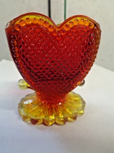 Boyd Glass Heart Toothpick Cherry red/amber 8/2001 NEW MINT - Picture 1 of 3