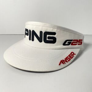 Ping G25 Anser Golf Visor Sun Hat Cap White Red Logo High Crown Adjustable NEW