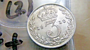+MAUNDY 3D 1910 (2) EDWARD V11 GEF - Picture 1 of 3