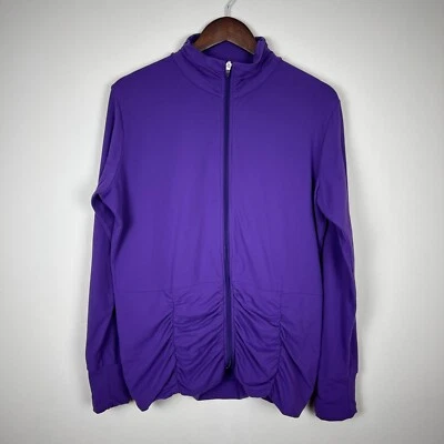 Lucy Activewear Jacket Womens XL Purple Full Zip Ruched Long Sleeve Athleisure - Image 1 of 4