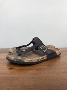 MUK LUKS Marsha Terra Braided Suede Thong Sandals Women's 11 Chocolate Brown - Picture 1 of 11