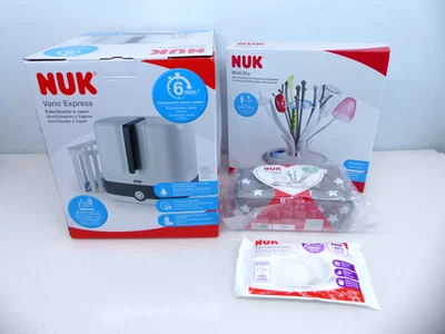 NUK Stater Set Igiene Vario Express Sterilizzatore a Vapore Multi Dry NUOVO #L - Immagine 1 di 4