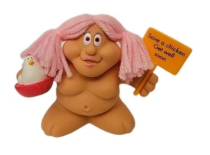 GET WELL SOON Chubby Lady Troll Doll SAVE A CHICKEN New - Naked Lady - Picture 1 of 1