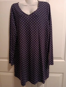 Croft And Barrow Ladies L Black & White Pullover Knee-length Nightgown Intimates - Picture 1 of 8