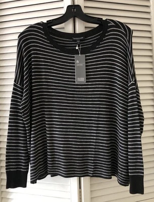 NWT  Eileen Fisher  Striped Ballet Neck Box Top, Petite Small, Striped  $238 - Image 1 of 4