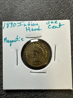 1890 Indian Head Gold Color. Magnetic. - Image 1 of 4