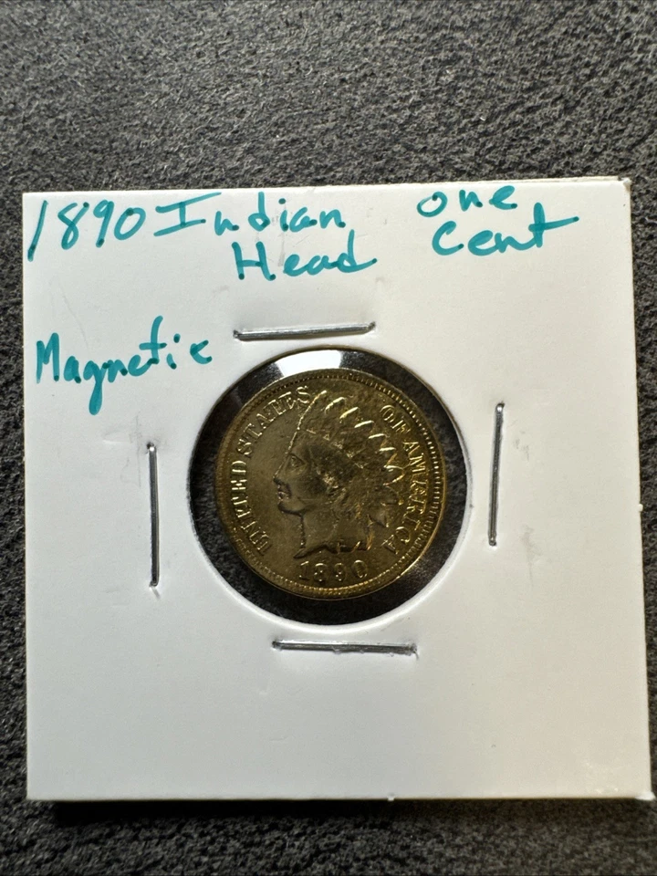 1890 Indian Head Gold Color. Magnetic. - Image 1 of 4