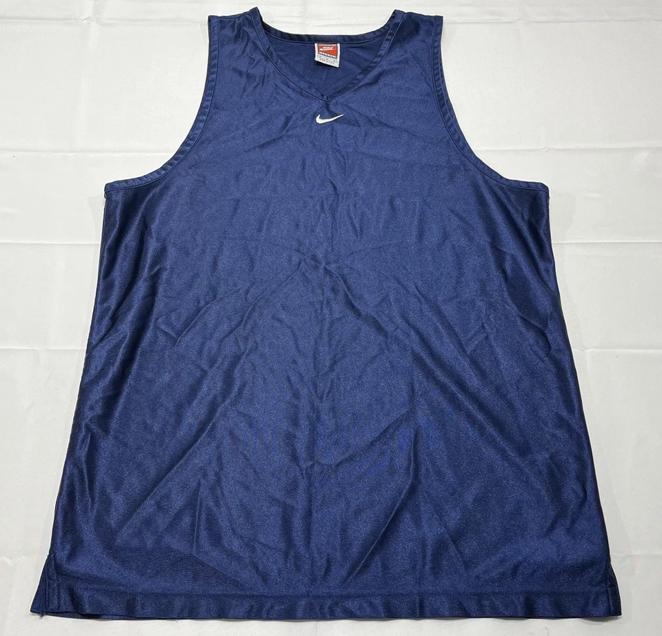 Vintage 80’s/90s Nike Tank Top M Blue Made in USA Athletic Shirt Center Swoosh - Image 1 of 4