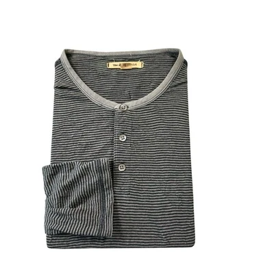 John Varvatos Verde Negro Rayas Algodón Elástico Driver Henley Talla Grande  Foto 1 de 4
