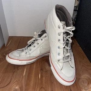 Nike Go Chukka Beige Leather Sneakers Size 10 Preppy Summer Athletic Sporty - Picture 1 of 10