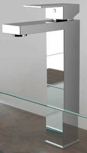 Novellini Serie Fly 2 Rubinetto Miscelatore Lavabo Alto Piletta Ottone Cromato - Picture 1 of 4