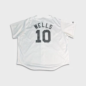 VTG Majestic Vernon Wells Toronto Blue Jays Jersey Mens 2XL White MLB Baseball - Picture 1 of 13