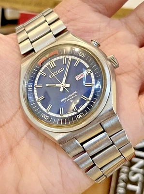 Reloj despertador mecánico vintage Seiko Bell-Matic 4006-6031 esfera azul Sunburst Foto 1 de 4