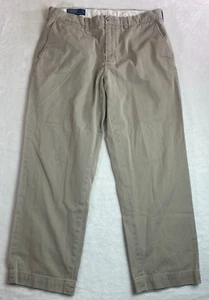 Pantalones Polo Ralph Lauren Preston Fit Para Hombre 34x30 Beige Chino Preppy 100% Algodón - Imagen 1 de 8