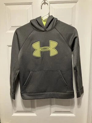Under Armour Storm Juvenil Mediano Niños Gris Grande Logo Sudadera con Capucha Gimnasio Usada en Excelente Condición Foto 1 de 4