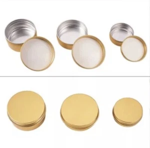 10x Gold Aluminium Tin 60ml 68mmx25mm. Kittykat1998-listing - Picture 1 of 3