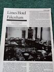 Sa10c  Ephemera 1981 Article The Limes Hotel Fakenham