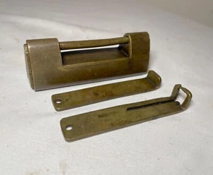 rare antique early 19th century American forged brass door lock mechanism 1800's - Picture 1 of 8