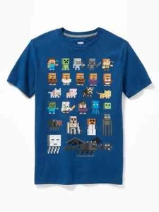 NWT OLD NAVY Minecraft Characters Creeper Tee Tees T-Shirt Shirt Boy XS S M L XL - Picture 1 of 4
