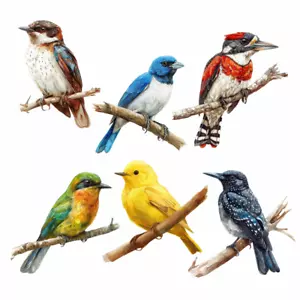 x6 Bird Tree Branch Vinyl Stickers Laptop Bathroom Toilet Wall Art Mug Decal - Picture 1 of 3