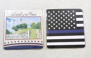 2-Patriotic USA Flag Drink Coaster Set dedicated to our Veteran of Foreign wars - Picture 1 of 7