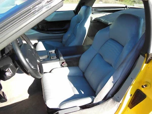 C4 Corvette 1994-1996 Replacement Leather Light Grey Seat Covers - Picture 1 of 7