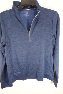 Pullover Vineyard Vines Niños Azul Profundo 1/2 Cremallera Rendimiento Sankaty Talla L 16 Foto 1 de 4