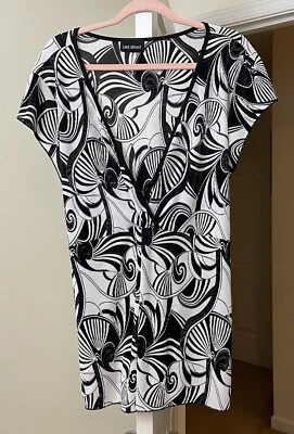 Top bohemio floral negro arrugado sedoso Lane Bryant para mujer 3X Plus Foto 1 de 3