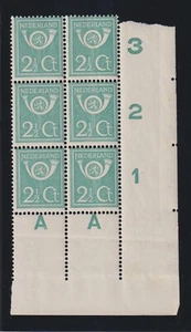 Netherlands 1923 Issue (NVPH 112, Sc 115) Corner Block NH w/Accounting Markings - Picture 1 of 2