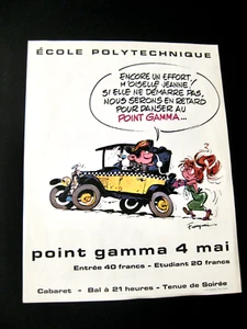 Gaston Lagaffe flyer Point Gamma pour l'Ecole Polytechnique 1968 TBE - Picture 1 of 1