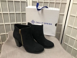 Call It Spring, Woman’s,Bootie, Black, New With Box, Zipper,Round Toe, Size 10.: - Picture 1 of 12