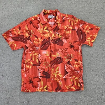 Jams World Floral Hawaiian Shirt Tropical Flowers Hibscus Mens Small Button Up - Image 1 of 4