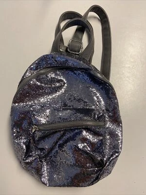 Mossimo Silver Glitter mini Backpack grey Bag zip pockets 10x9 - Image 1 of 4