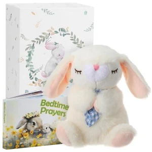 Baptism Gifts for Boys and Newborn Baby 7" Praying Bunny Plush Toy and Bedtim... - Picture 1 of 6